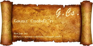 Gausz Csobán névjegykártya